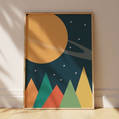 Space Mountains - Kids Space Wall Art
