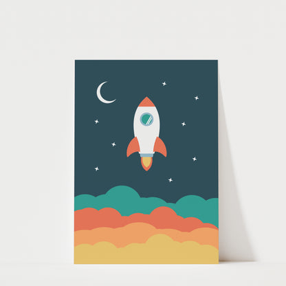 Space Rocket - Kids Space Wall Art