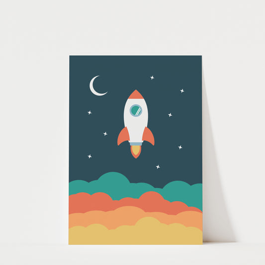 Space Rocket - Kids Space Wall Art