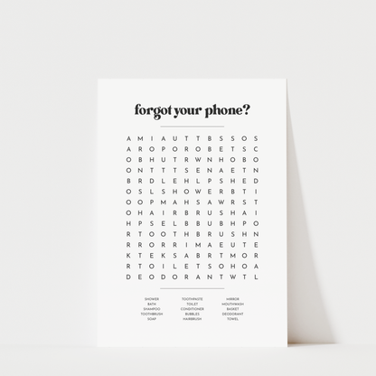 Bathroom Word Search - Bathroom Wall Art