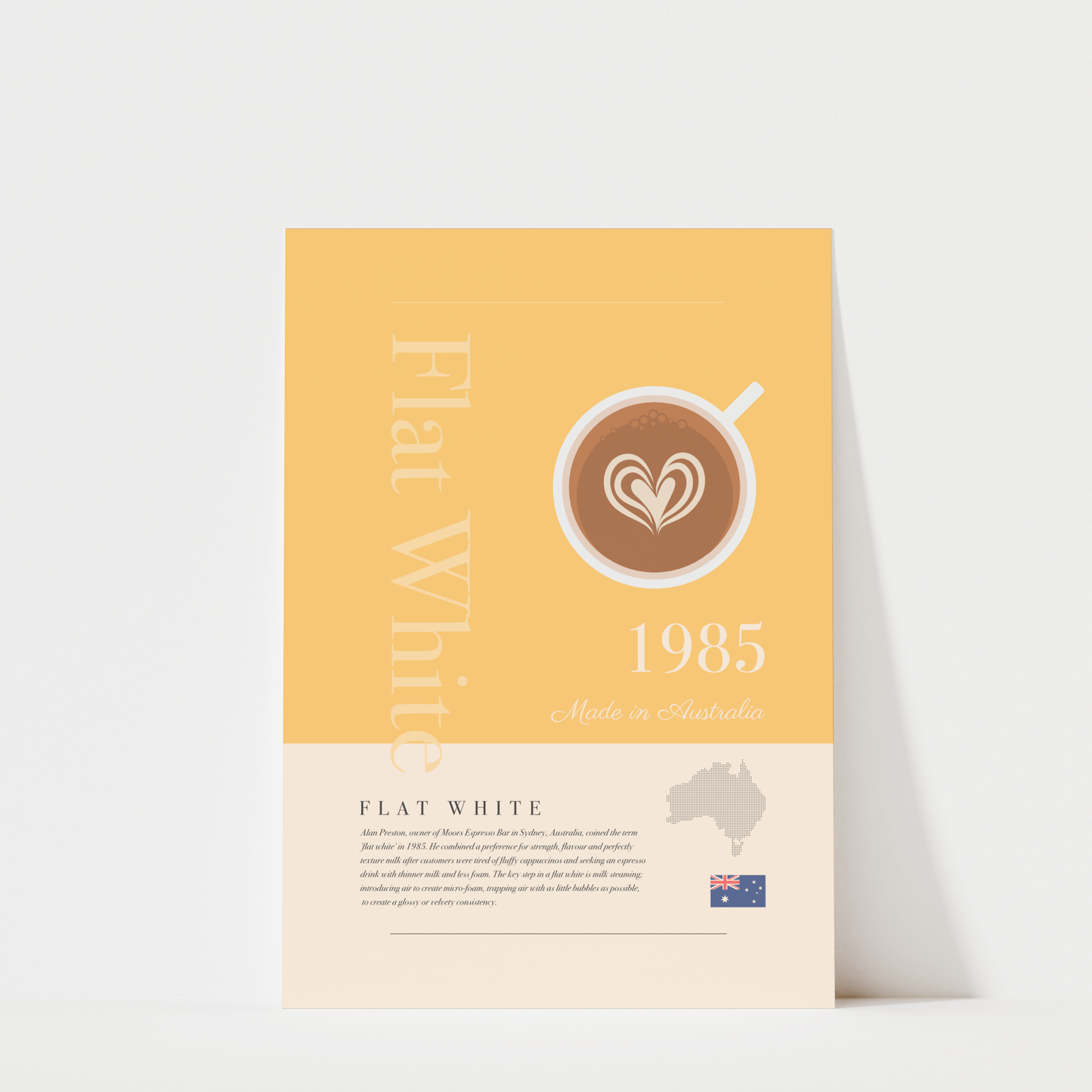 Flat White History - Coffee Wall Art Print
