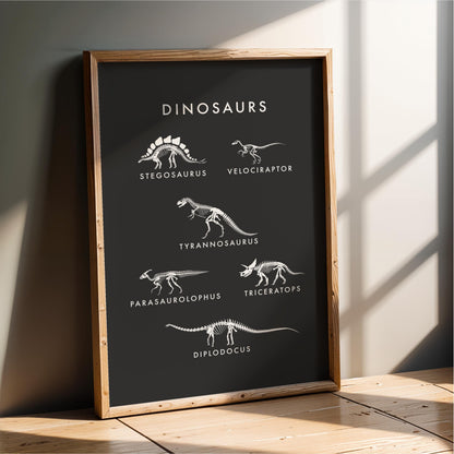 Dinosaur Fossil Print - Nursery & Kids Room Wall Art