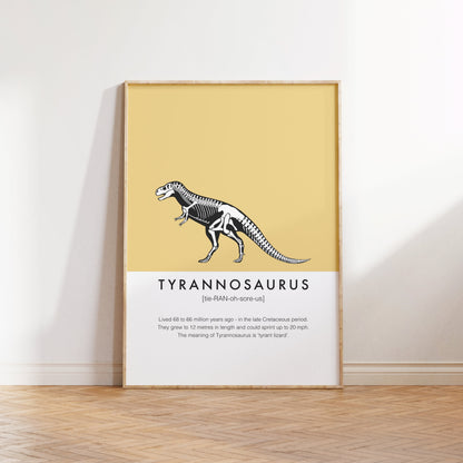 Tyrannosaurus Rex Fact Print | Dino Nursery Decor