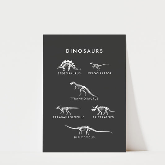 Dinosaur Fossil Print - Nursery & Kids Room Wall Art