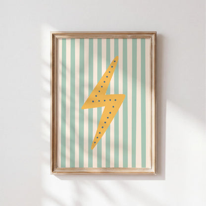 Lightning Bolt Print - Kids Bedroom Wall Art