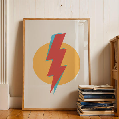 Lightning Bolt Art Print - bold artwork design, wall decor poster for the home