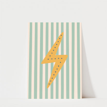 Lightning Bolt Print - Kids Bedroom Wall Art