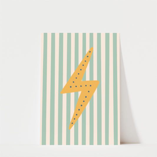 Lightning Bolt Print - Kids Bedroom Wall Art