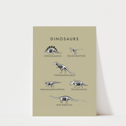 Dinosaur Fossil Print - Nursery & Kids Room Wall Art