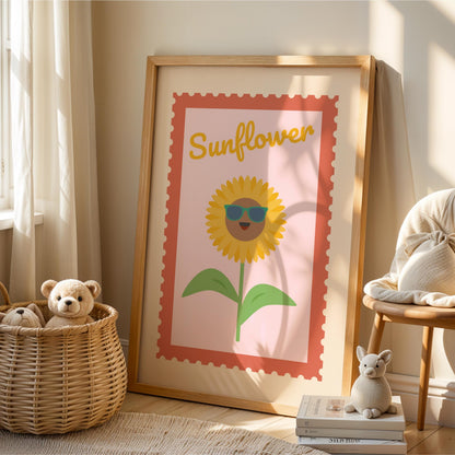 Sunflower Nursery Wall Art - Nature inspired bedroom and playroom decor