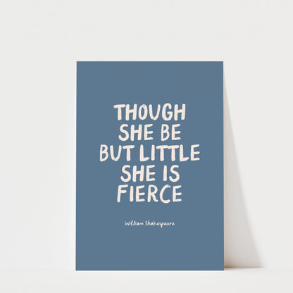 She Is Fierce - Colourful | William Shakespeare Quote for Kids & Nursery
