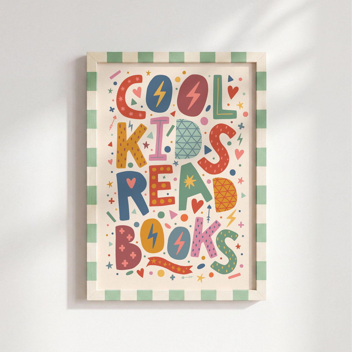 Cool Kids Read Books Print - Children's Bedroom Wall Art