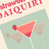 Strawberry Daiquiri Retro Cocktail Print
