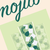 Mojito Retro Cocktail Print